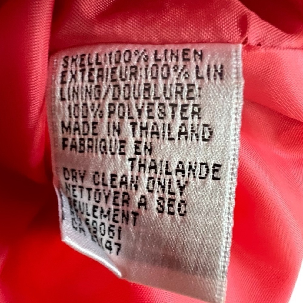 Talbots 100% Irish Linen Sheath Dress Fully Lined Coral Size 8 - Picture 9 of 11